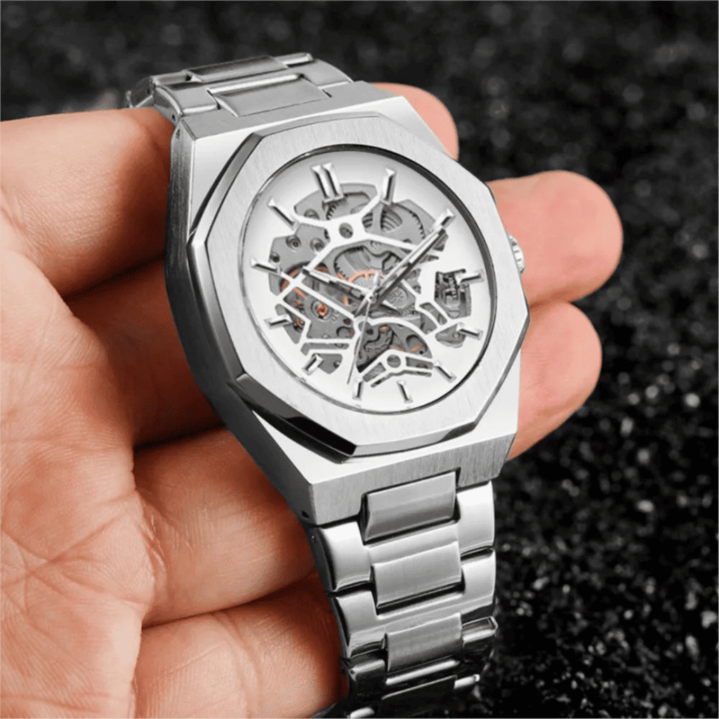 Relógio Masculino Sabr  Skeleton Platinum Vision