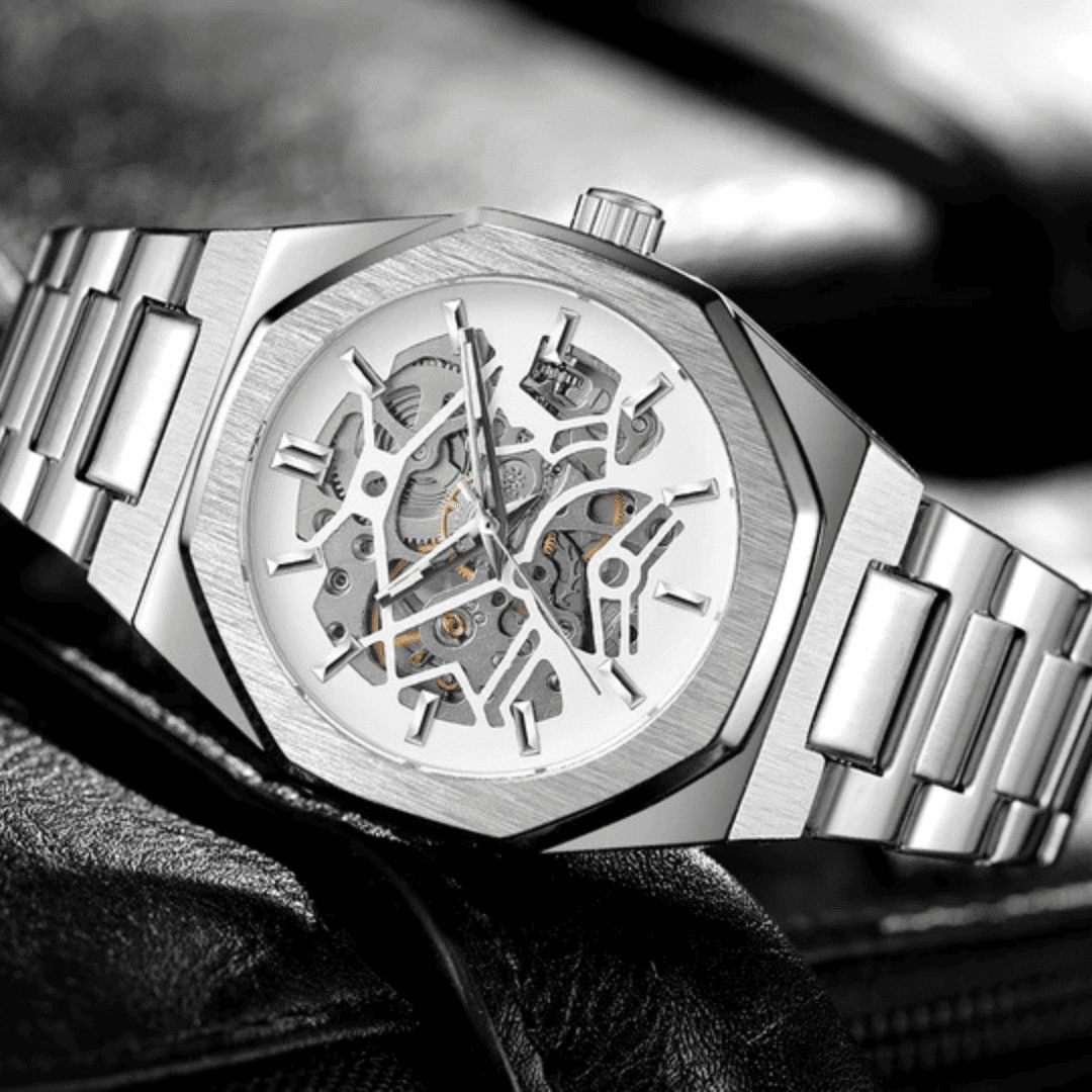 Relógio Masculino Sabr  Skeleton Platinum Vision